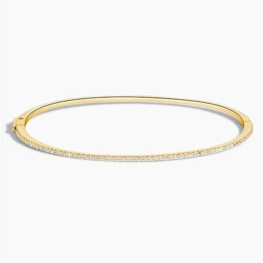 Ultra-Thin Pavé Diamond Hinged Bangle Bracelet