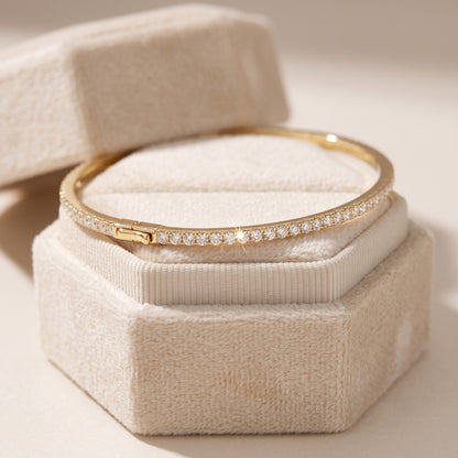 Ultra-Thin Pavé Diamond Hinged Bangle Bracelet
