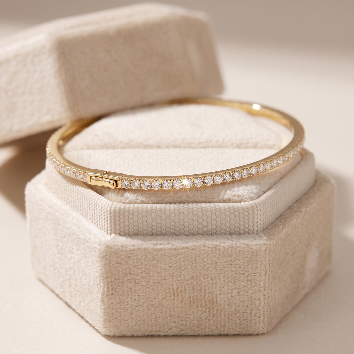 ultra-thin pavé diamond hinged bangle bracelet