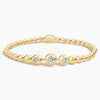 Bezel Diamond Graduated Bead Stretch Bracelet