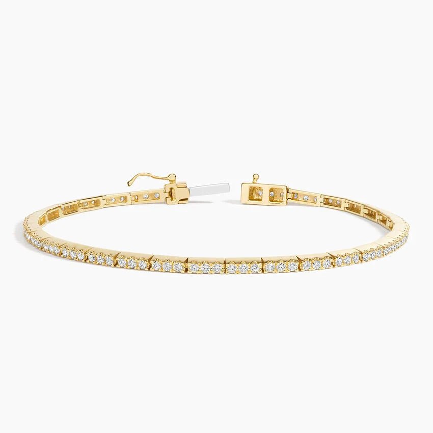 pavé diamond bar station line tennis bracelet
