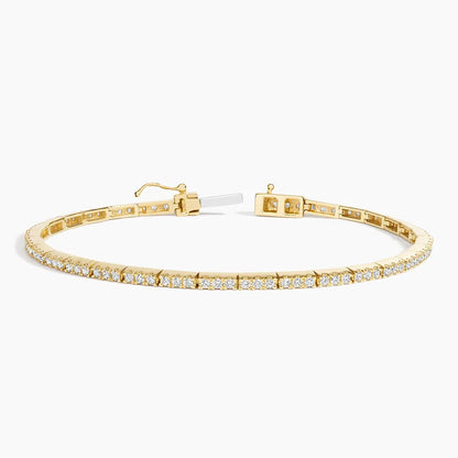 Pavé Diamond Bar Station Line Tennis Bracelet