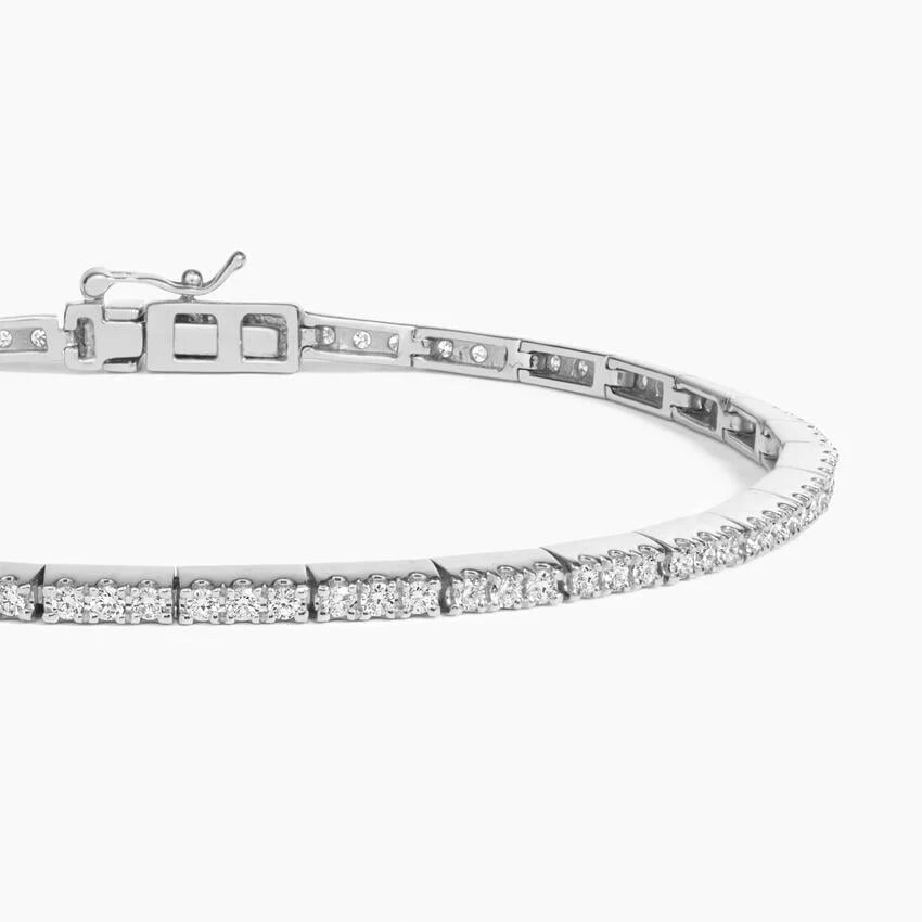 pavé diamond bar station line tennis bracelet
