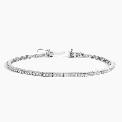 Pavé Diamond Bar Station Line Tennis Bracelet