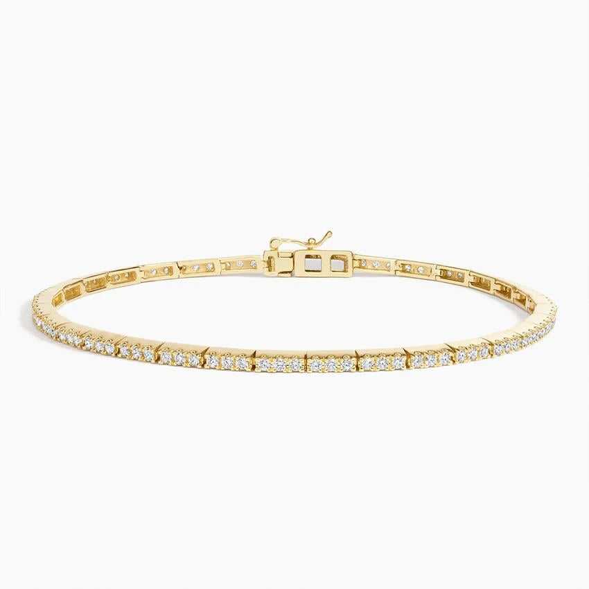 pavé diamond bar station line tennis bracelet