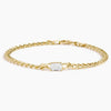 East-West Emerald Cut Diamond Curb Chain Bracelet