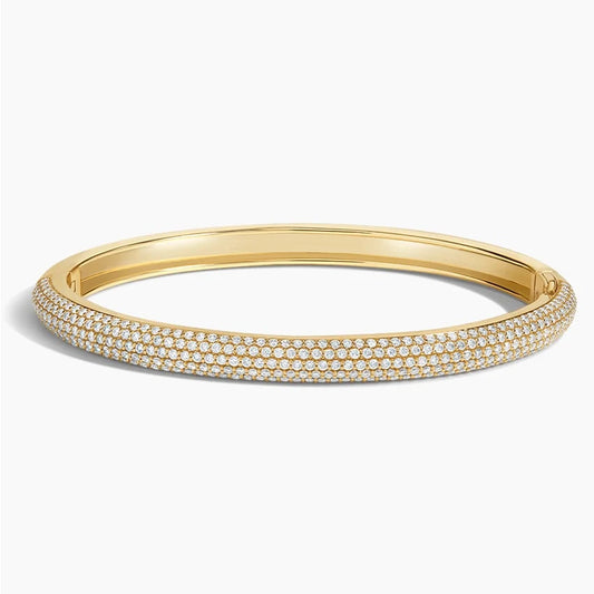 Multi-Row Micro-Pavé Diamond Hinged Bangle Bracelet