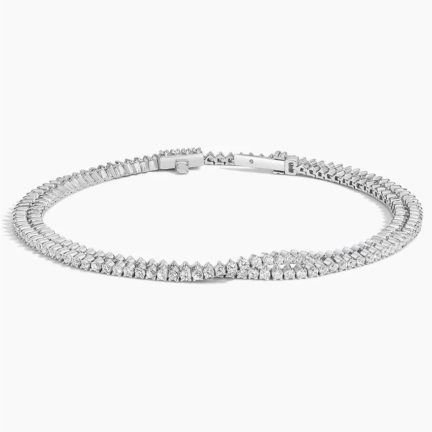 double strand diamond twisted tennis bracelet