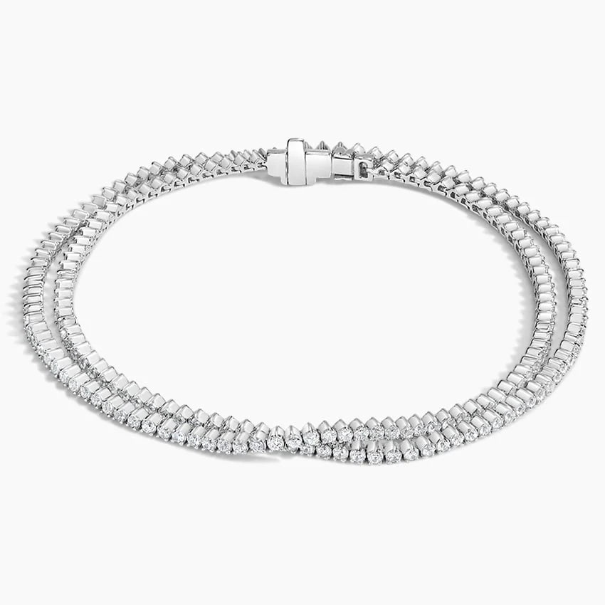 double strand diamond twisted tennis bracelet