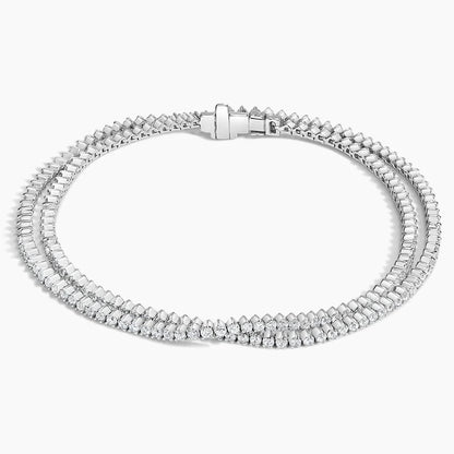 Double Strand Diamond Twisted Tennis Bracelet