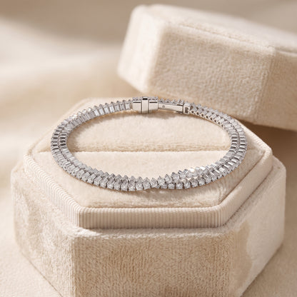 Double Strand Diamond Twisted Tennis Bracelet