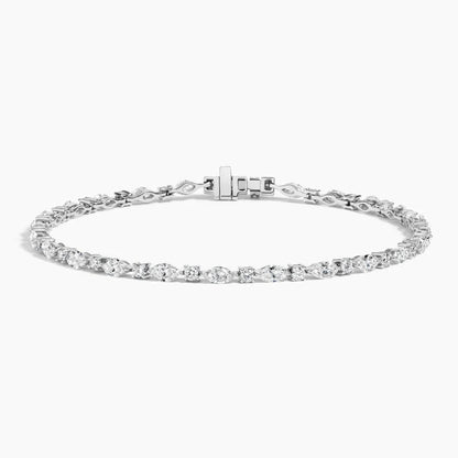 Alternating Marquise and Round Diamond Tennis Bracelet