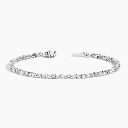 Alternating Marquise and Round Diamond Tennis Bracelet