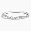 Wavy Pavé Diamond Hinged Bangle with Marquise Accents