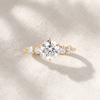 Round Lab Grown Diamond Side Stone Engagement Ring