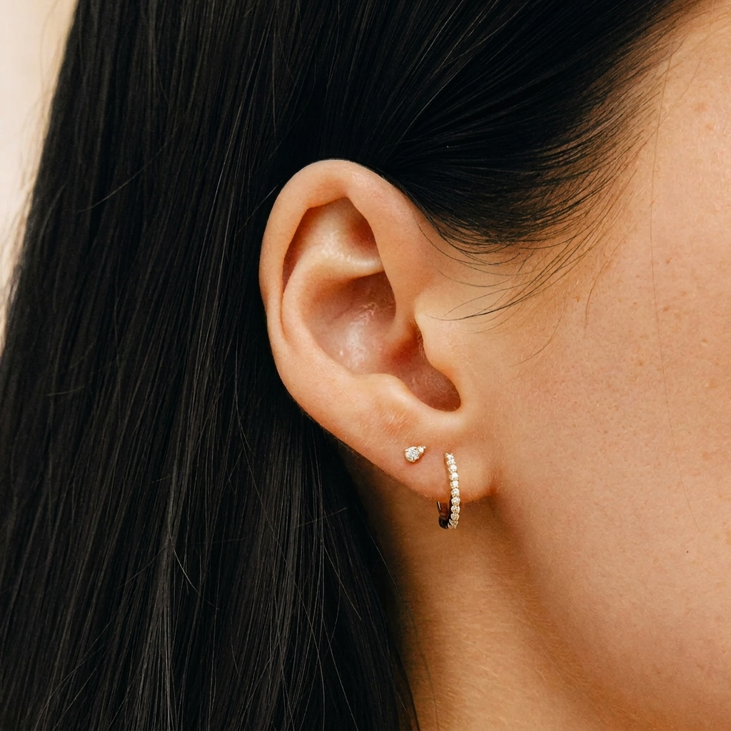 gold pear shaped teardrop diamond cluster stud earrings