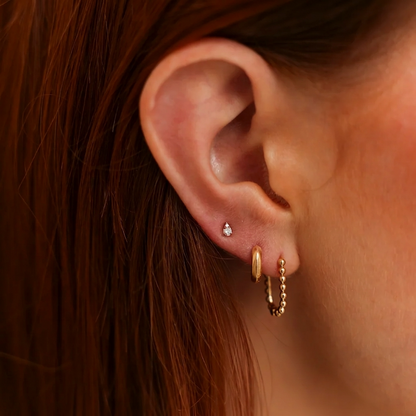 Gold Pear Shaped Teardrop Diamond Cluster Stud Earrings