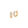 Gold Multi-Row Diamond Pavé Wide Huggie Hoop Earrings