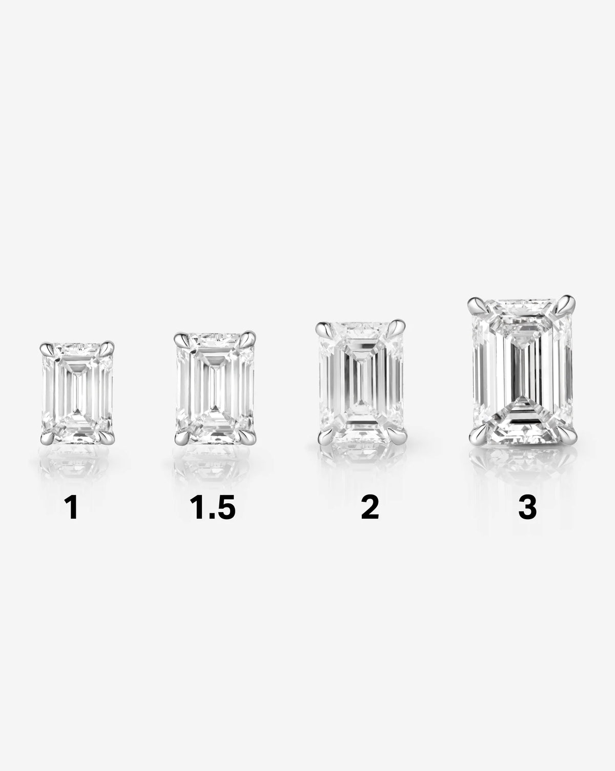 white gold emerald cut diamond stud earrings