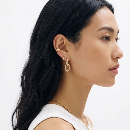 Shared-Prong Round Diamond Huggie Hoop Earrings