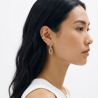 Shared-Prong Round Diamond Huggie Hoop Earrings
