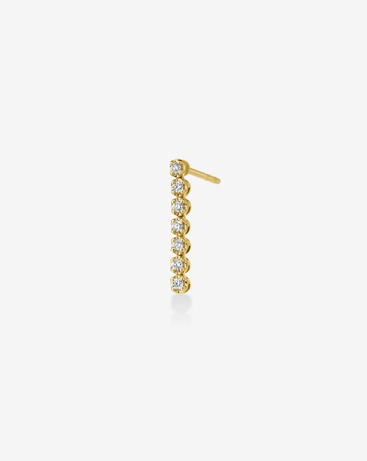 Round Diamond Linear Bar Drop Earrings