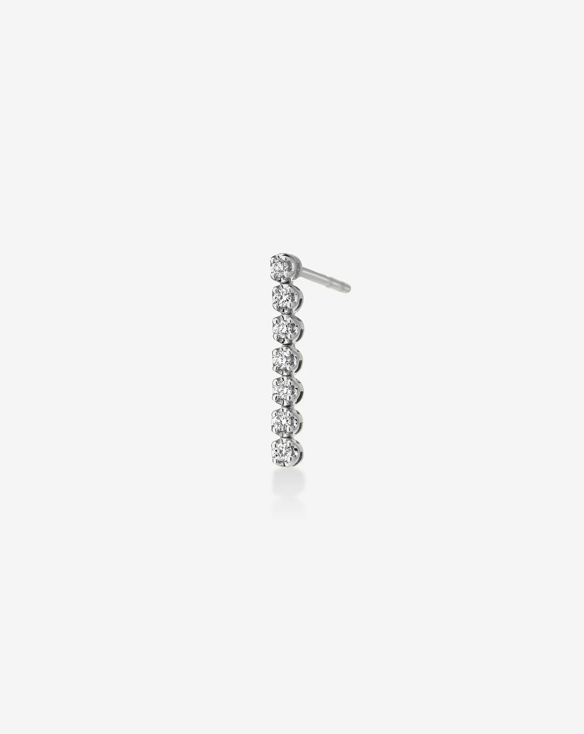 round diamond linear bar drop earrings