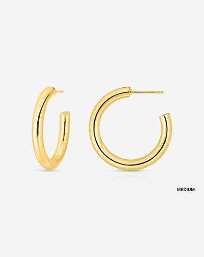 Classic Polished Tubular C-Hoop Earrings