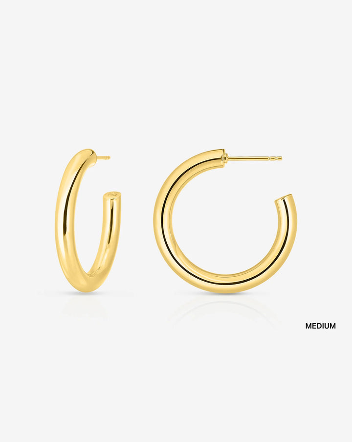 Classic Polished Tubular C-Hoop Earrings