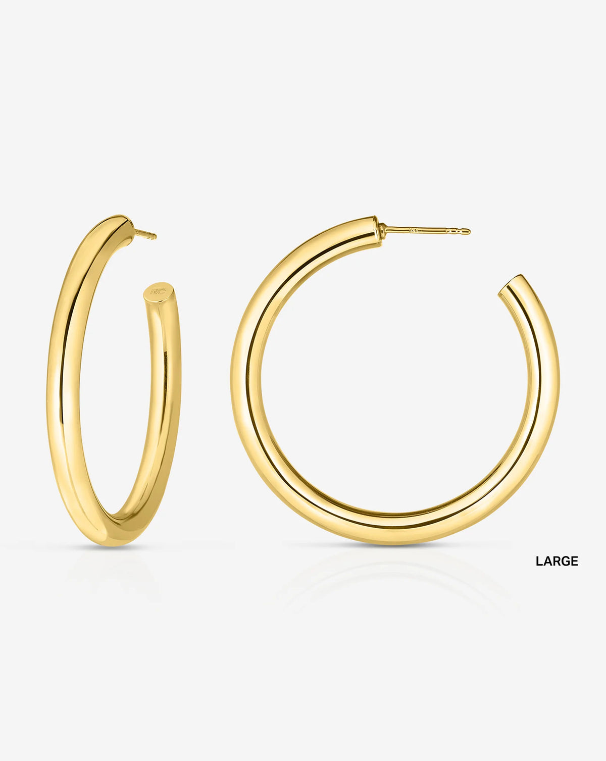 classic polished tubular c-hoop earrings