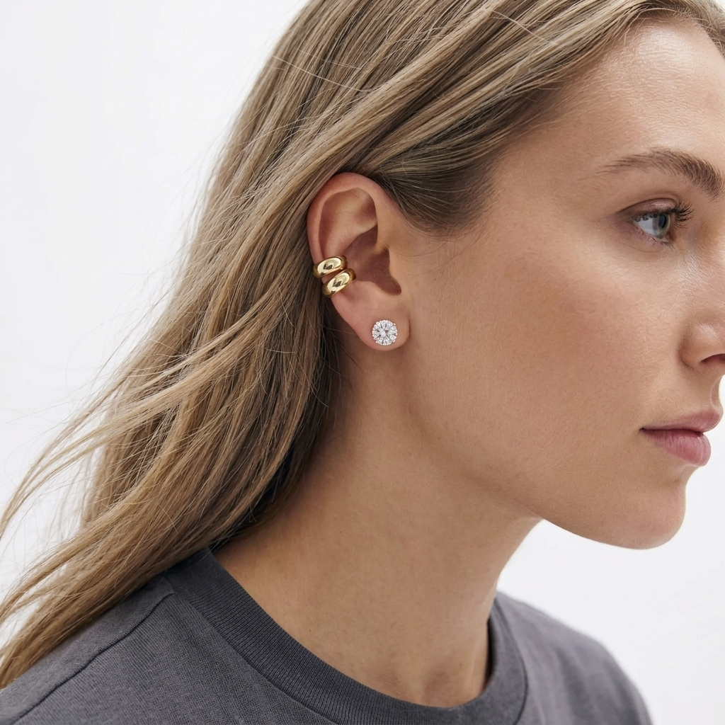 smooth polished wide hinged ear cuff