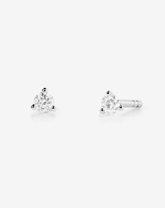 Three-Prong Round Diamond Martini Stud Earrings