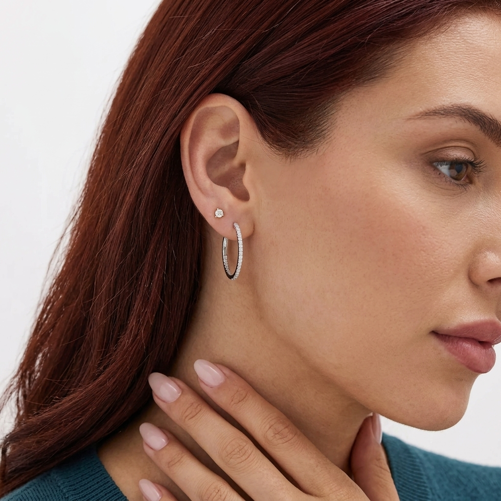 three-prong round diamond martini stud earrings