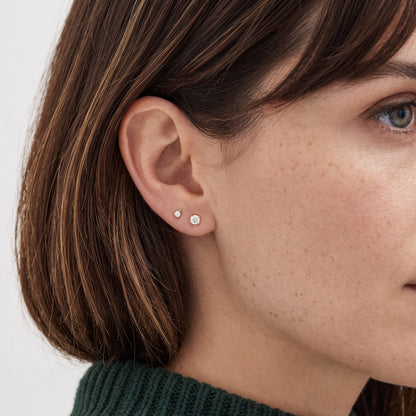 Three-Prong Round Diamond Martini Stud Earrings