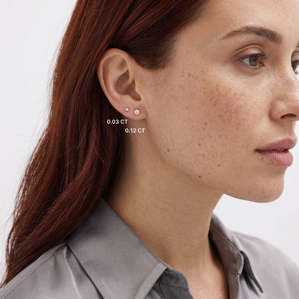 three-prong round diamond martini stud earrings