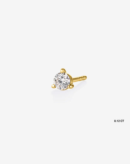 Three-Prong Round Diamond Martini Stud Earrings