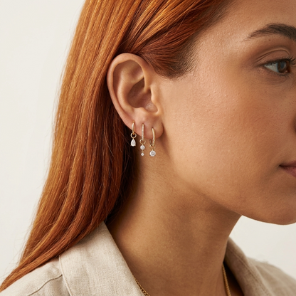 Floating Round Diamond Earring Charm