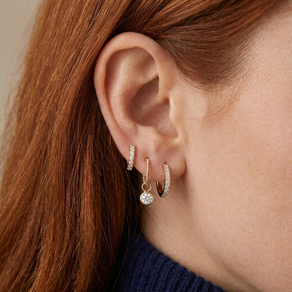 Floating Round Diamond Earring Charm