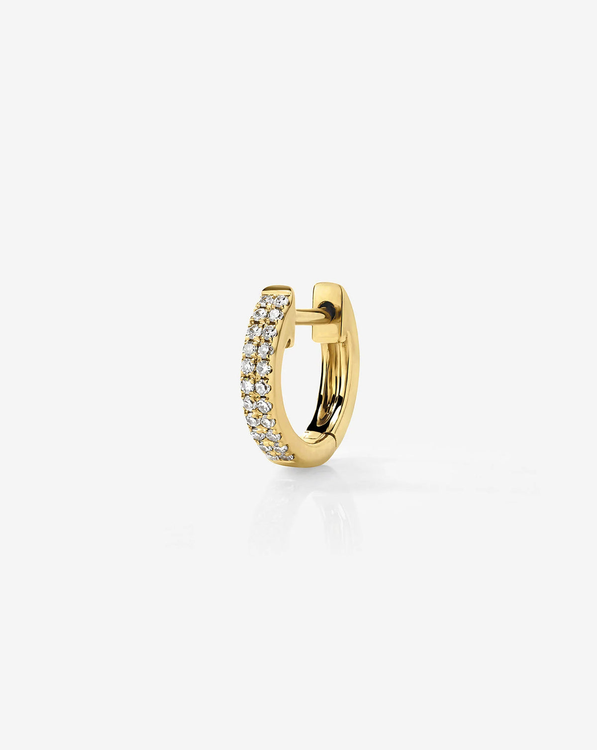 double-row pavé diamond huggie hoop earrings