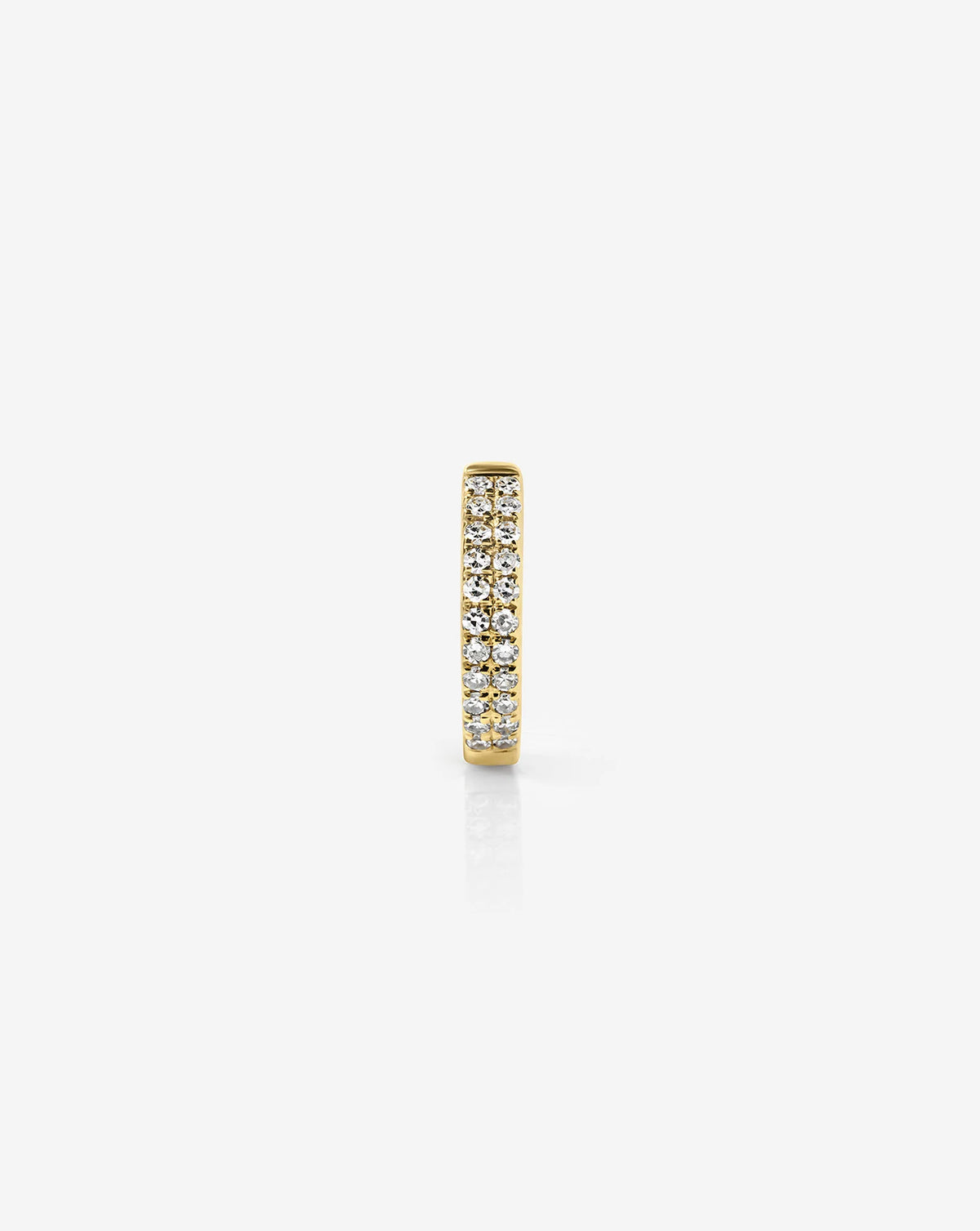 double-row pavé diamond huggie hoop earrings