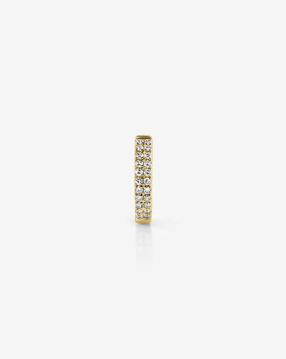 Double-Row Pavé Diamond Huggie Hoop Earrings