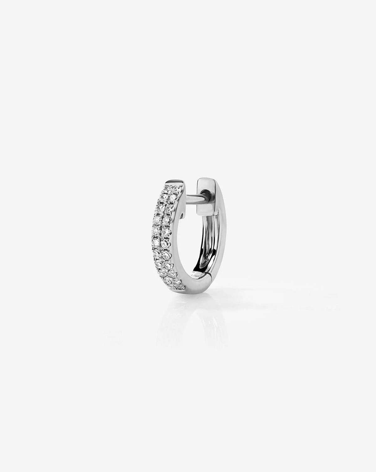 double-row pavé diamond huggie hoop earrings