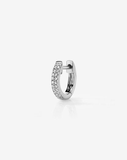 Double-Row Pavé Diamond Huggie Hoop Earrings
