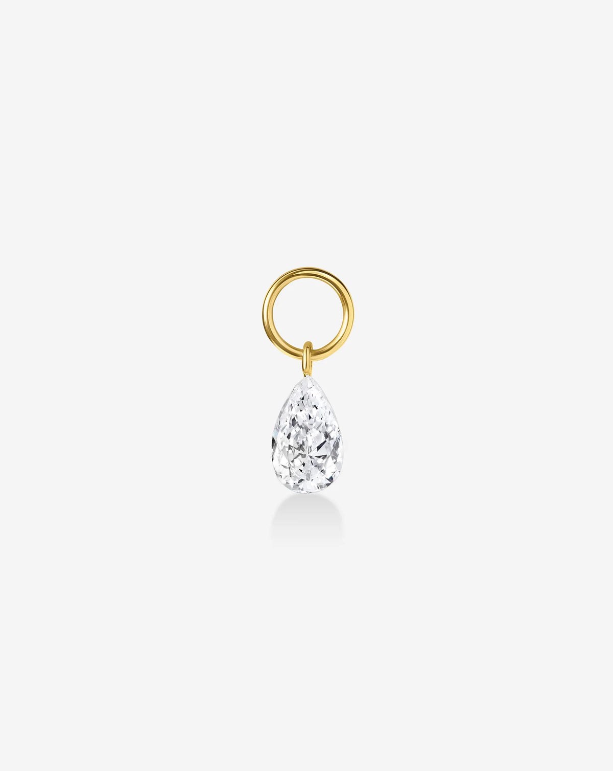 floating pear cut diamond earring charm