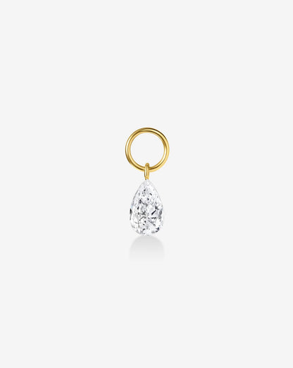 Floating Pear Cut Diamond Earring Charm