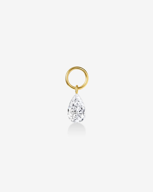 Floating Pear Cut Diamond Earring Charm