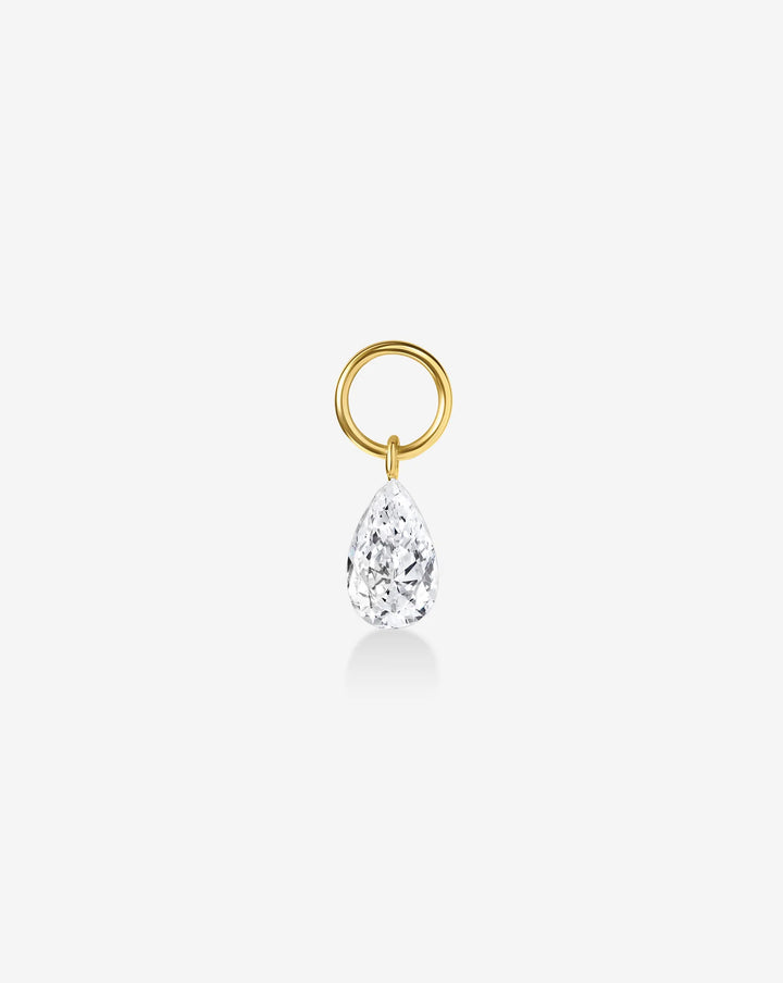 Floating Pear Cut Diamond Earring Charm