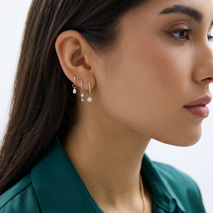 Floating Pear Cut Diamond Earring Charm
