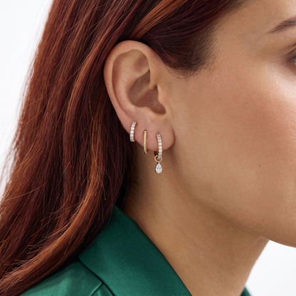 Floating Pear Cut Diamond Earring Charm