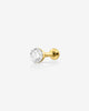 Round Diamond Flat Back Piercing Stud Earring